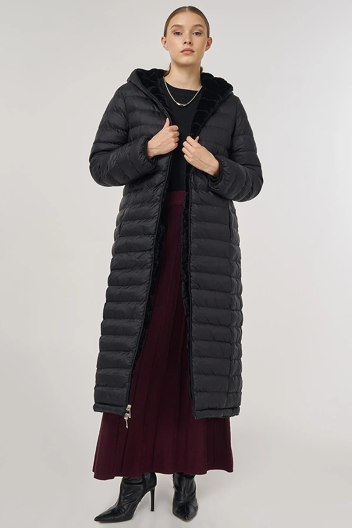 Reversible Hooded Jacket Black
