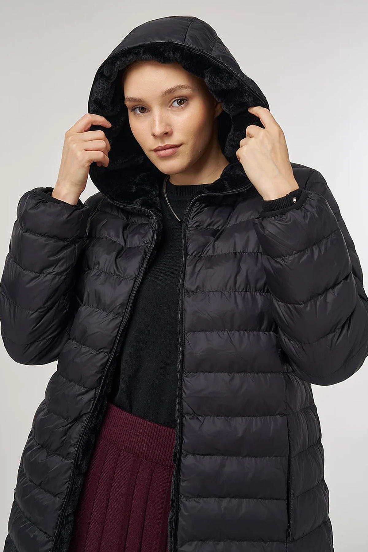Reversible Hooded Jacket Black