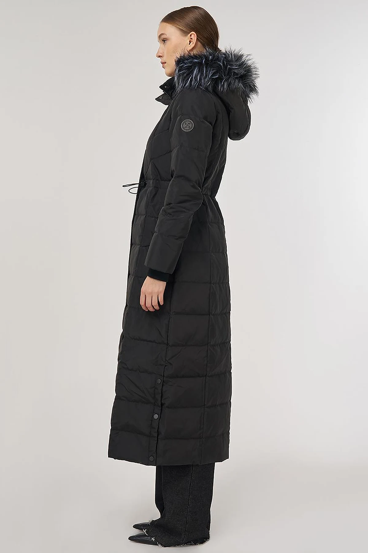 Snap-Button Goose Down Padded Jacket Black