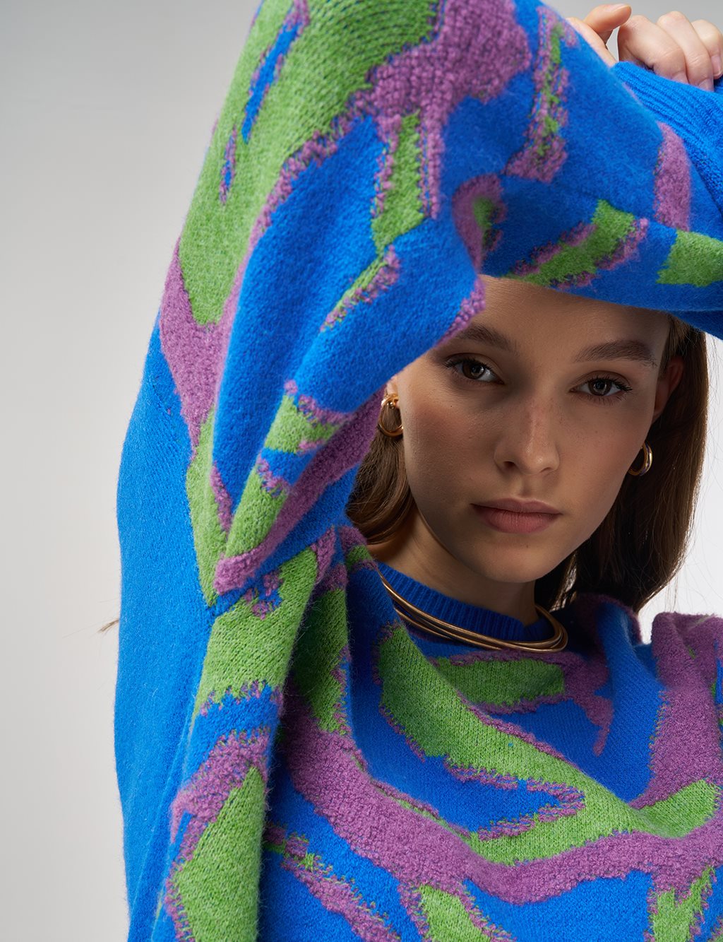 Çok Renkli Triko Tunik Saks