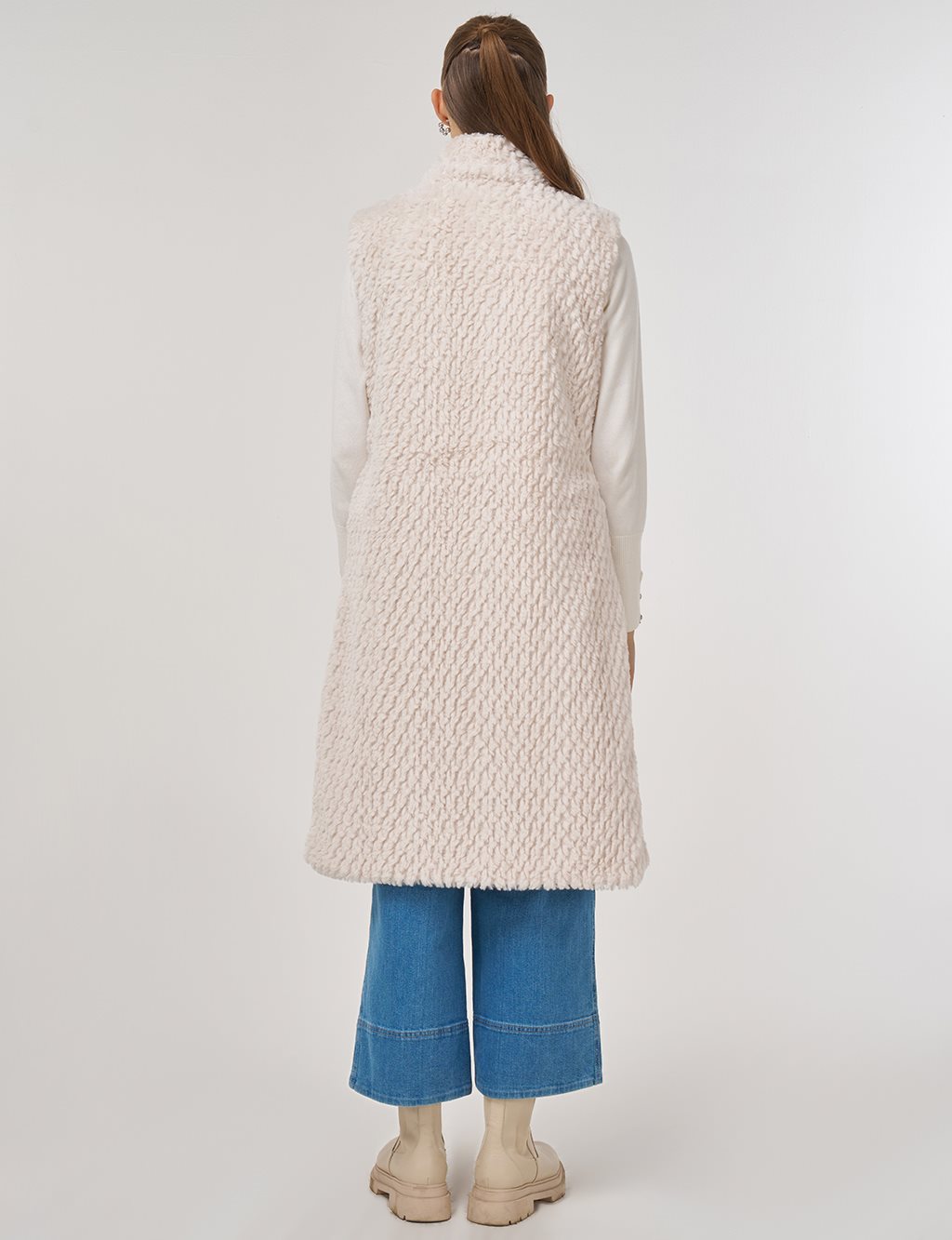 Reversible Zippered Vest Ecru 