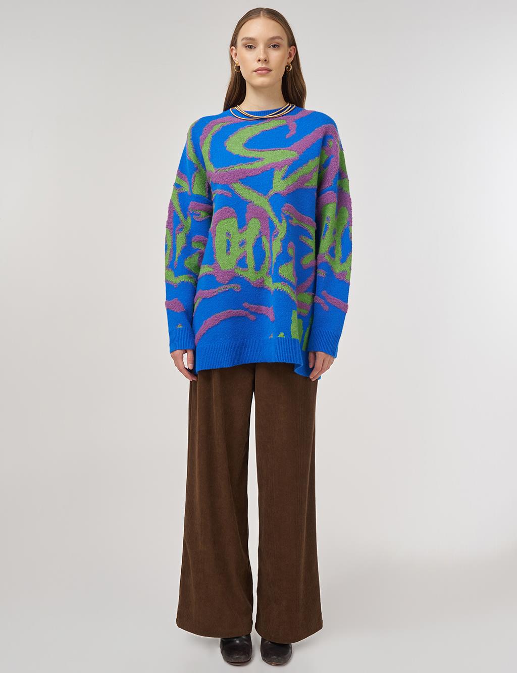 Çok Renkli Triko Tunik Saks