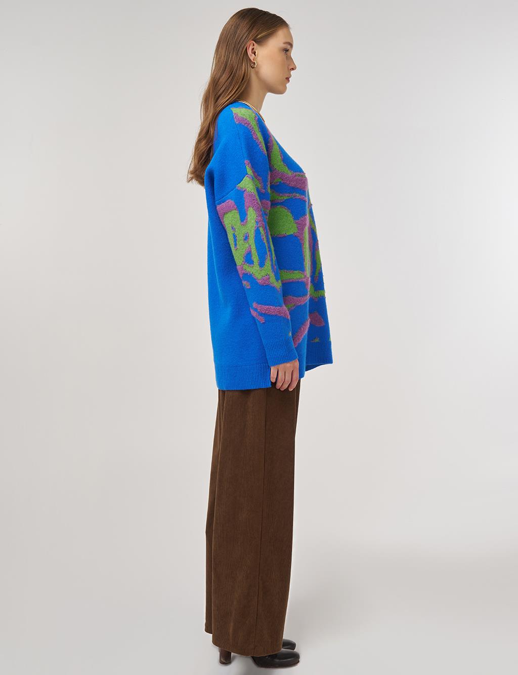 Çok Renkli Triko Tunik Saks