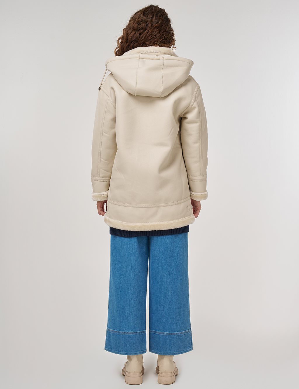 Kemer Köprülü Suni Deri Kaban Krem