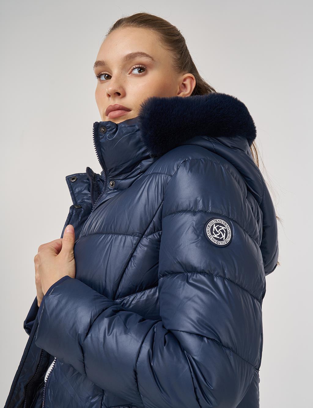 Logo Detaylı Anorak Mont Lacivert 