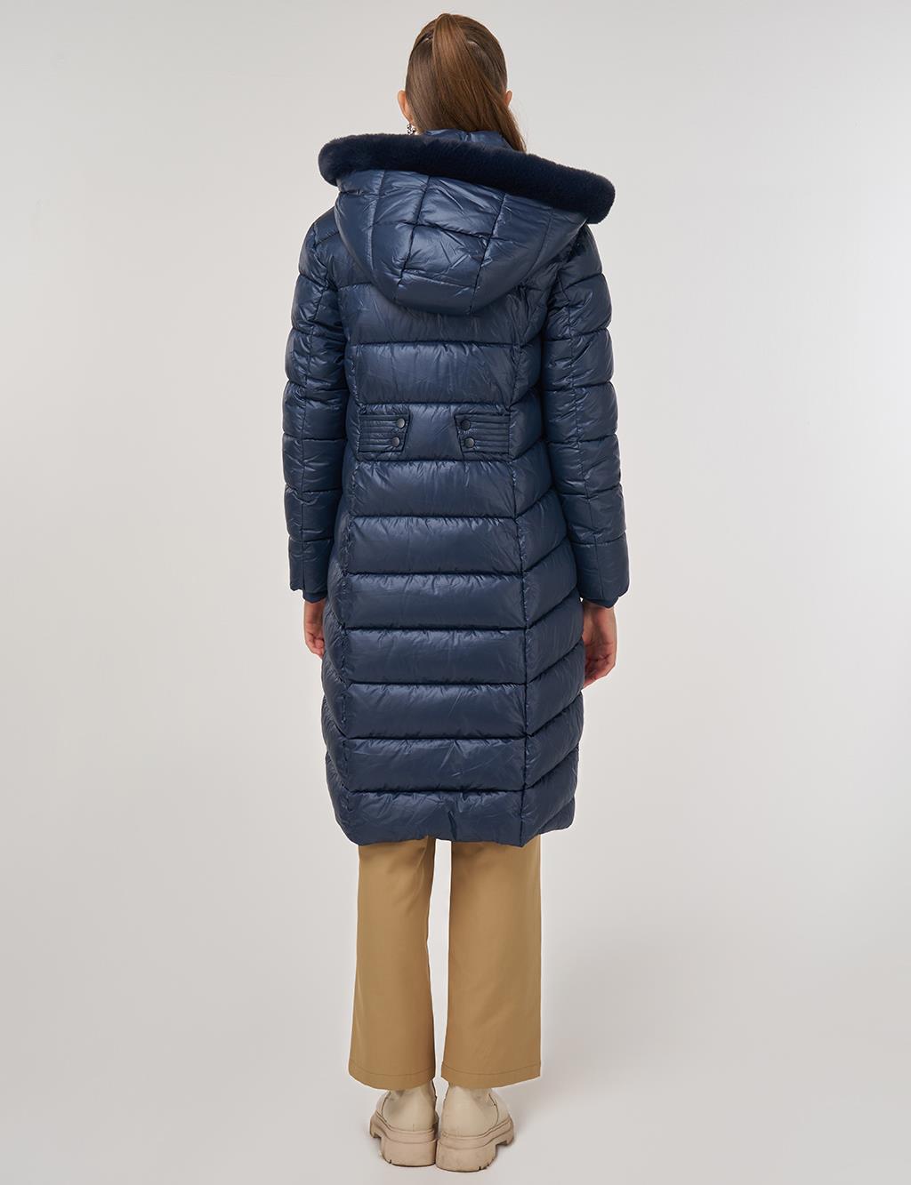 Logo Detaylı Anorak Mont Lacivert 