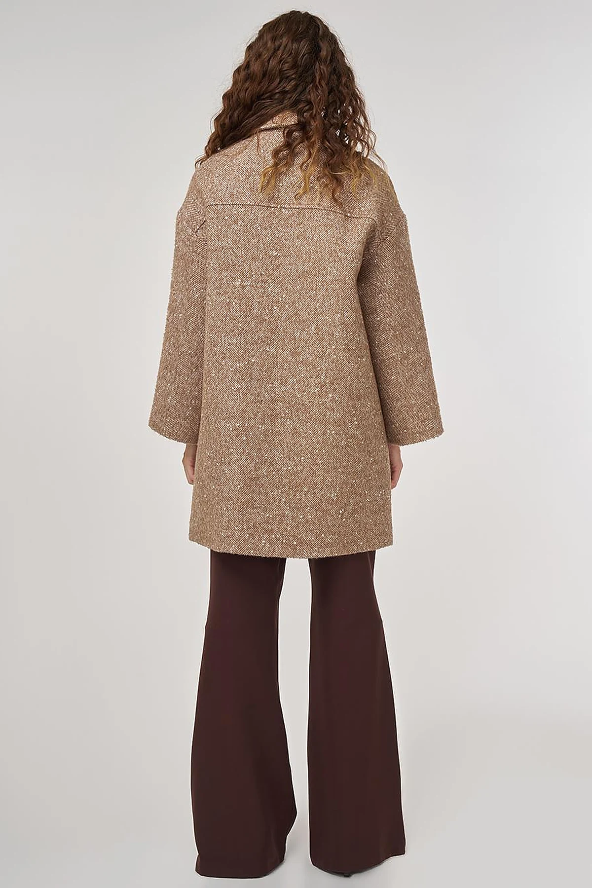 Flap Pocket Wool Coat Mustard