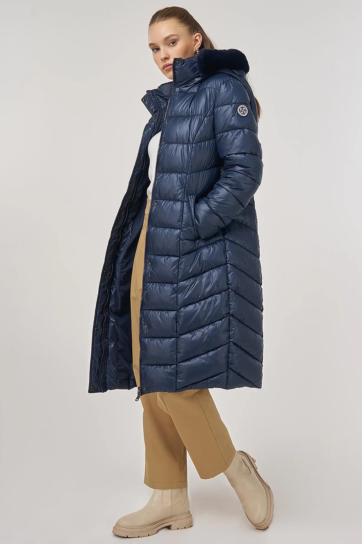 Logo-Detail Anorak Jacket Navy 
