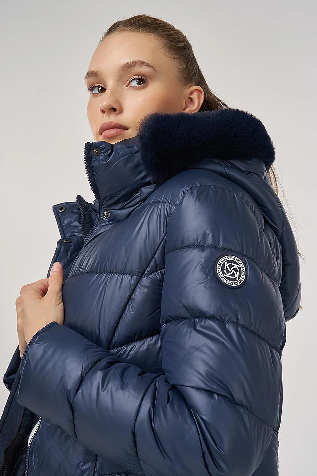 Logo-Detail Anorak Jacket Navy 