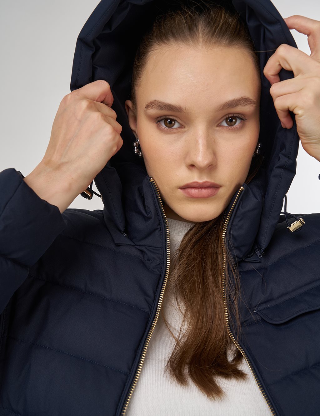 Kapüşonlu Anorak Mont Lacivert 