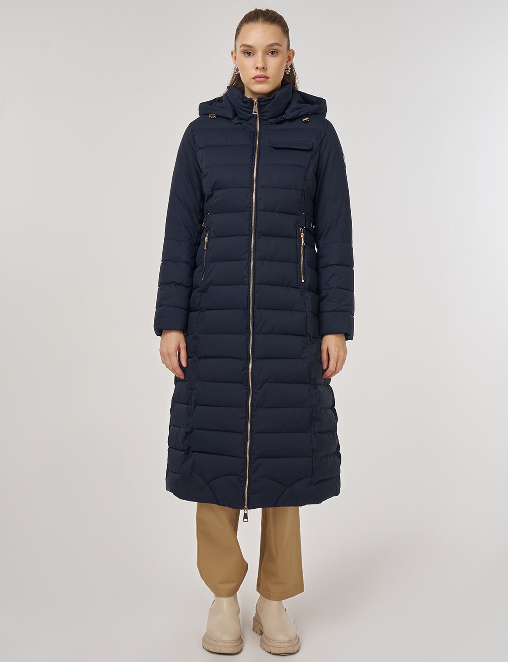 Kapüşonlu Anorak Mont Lacivert 