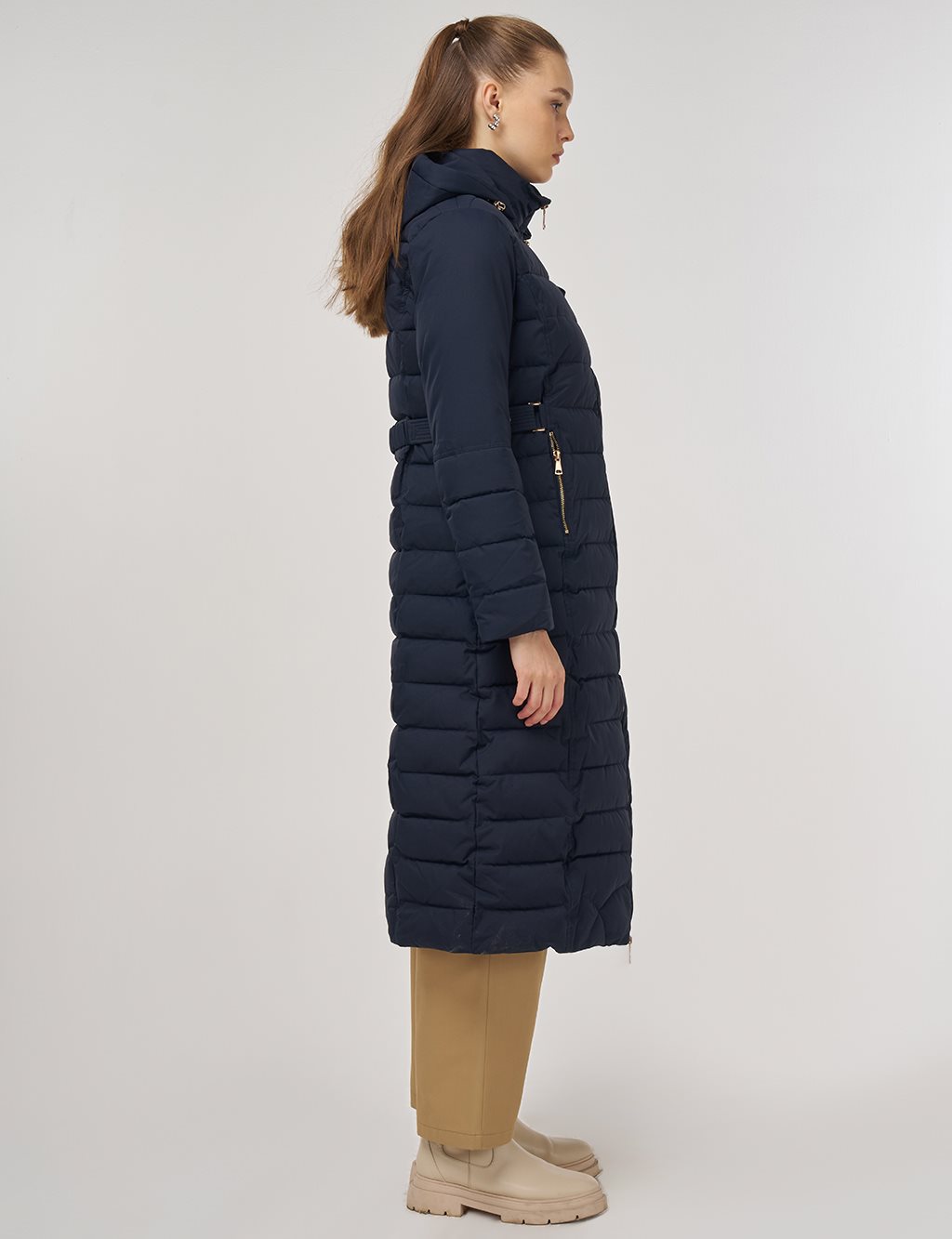 Kapüşonlu Anorak Mont Lacivert 