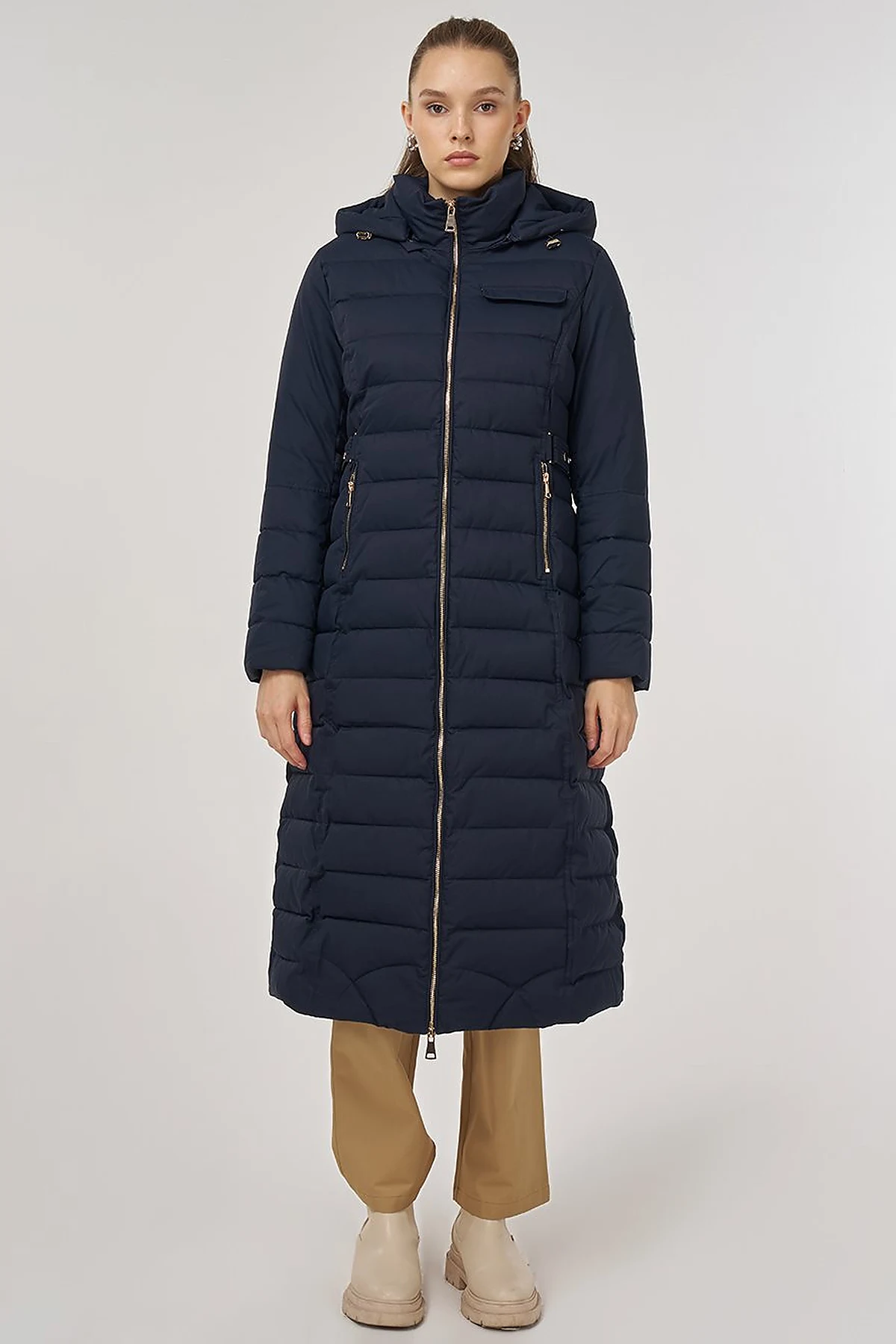 Kapüşonlu Anorak Mont Lacivert 