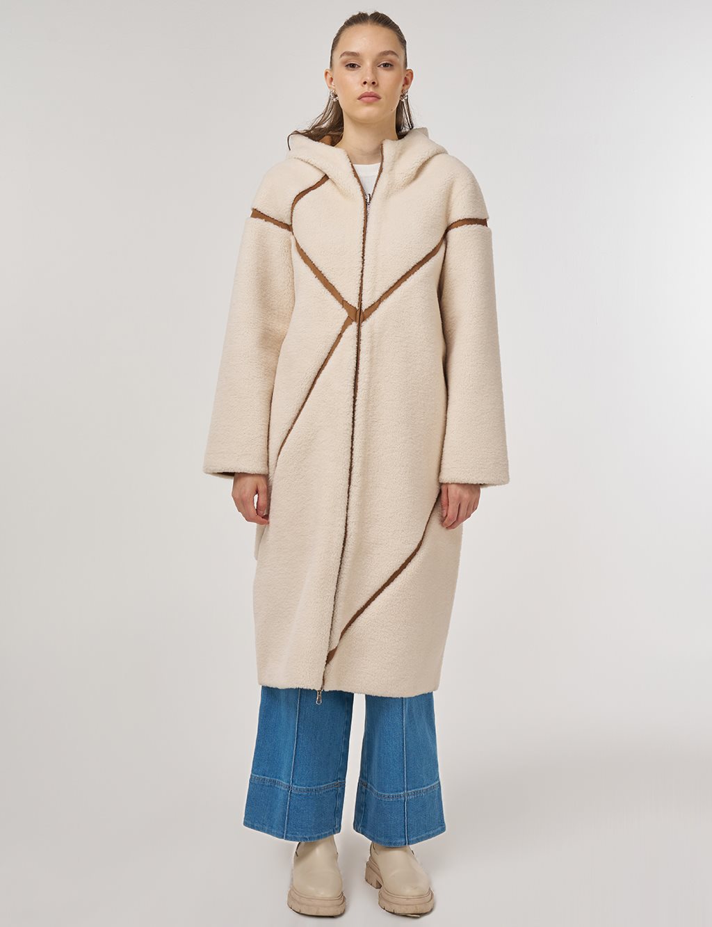 Double-Sided Plush Coat Camel