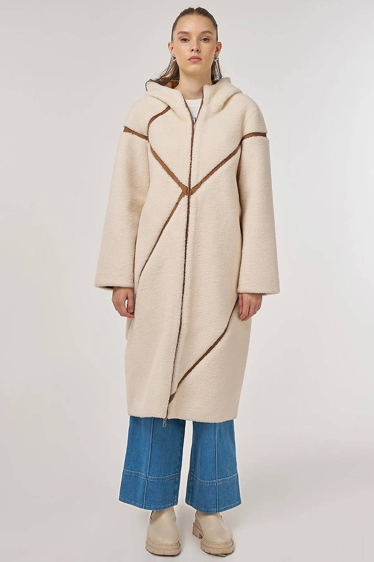 Double-Sided Plush Coat Camel