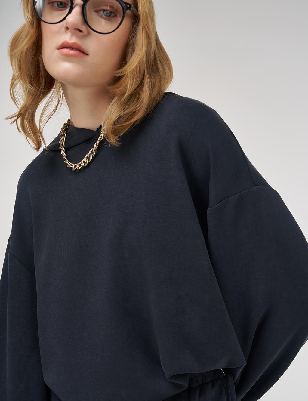 Hooded Skirted Two-Piece Suit Black