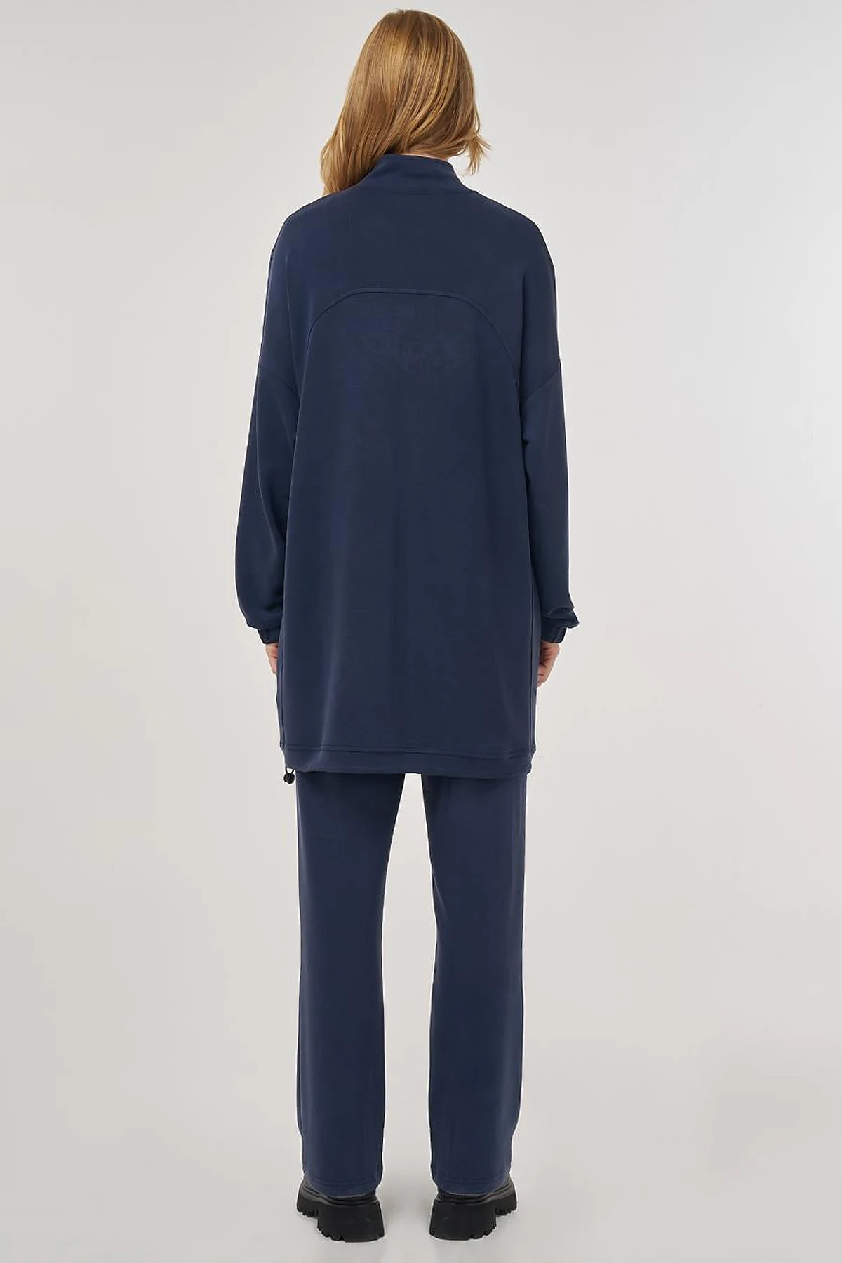 Kangaroo Pocket Two-Piece Suit in Navy 