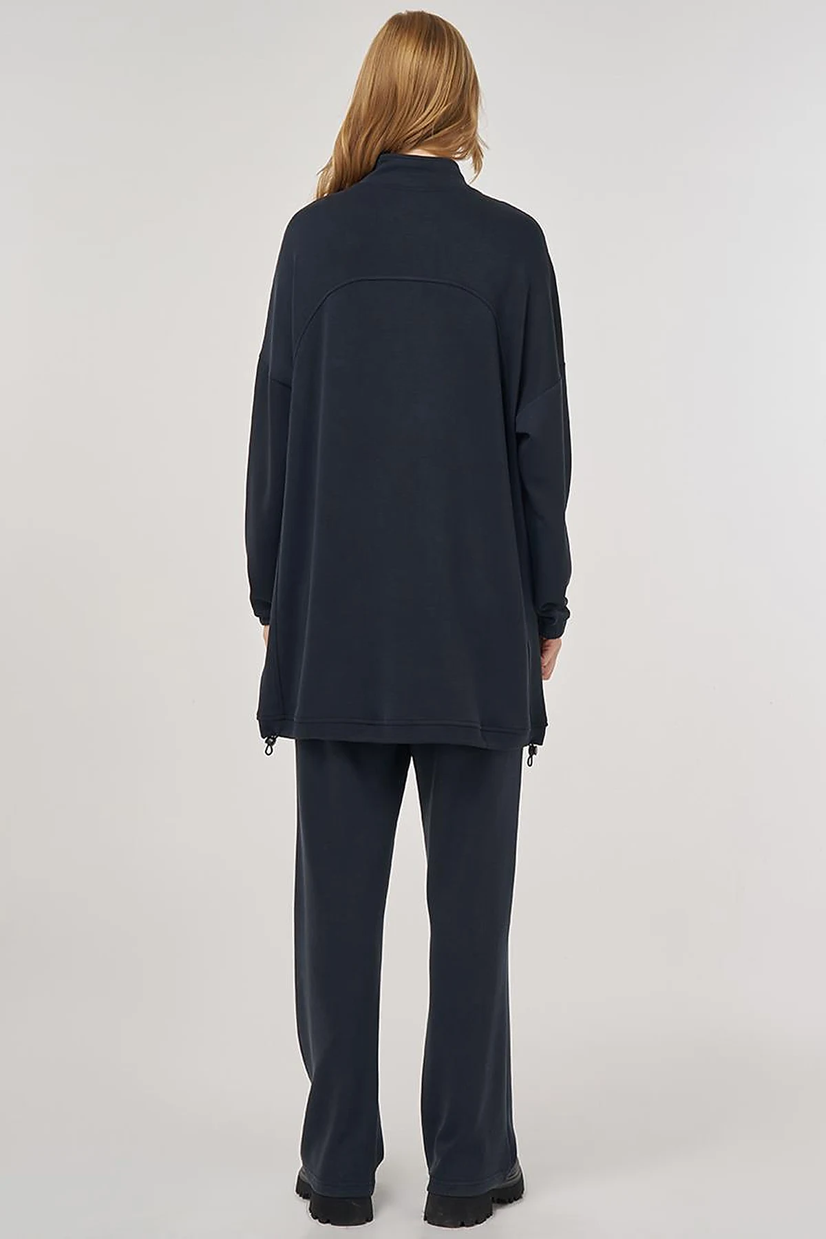 Kangaroo Pocket Two-Piece Suit in Black