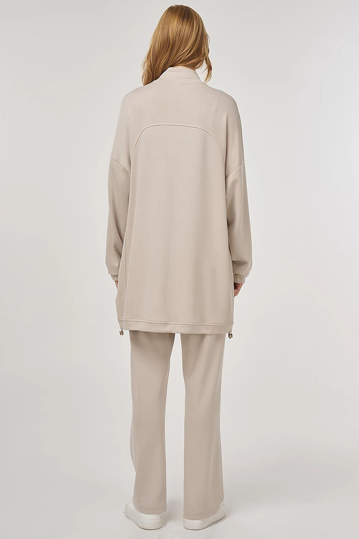 Kangaroo Pocket Two-Piece Suit in Stone