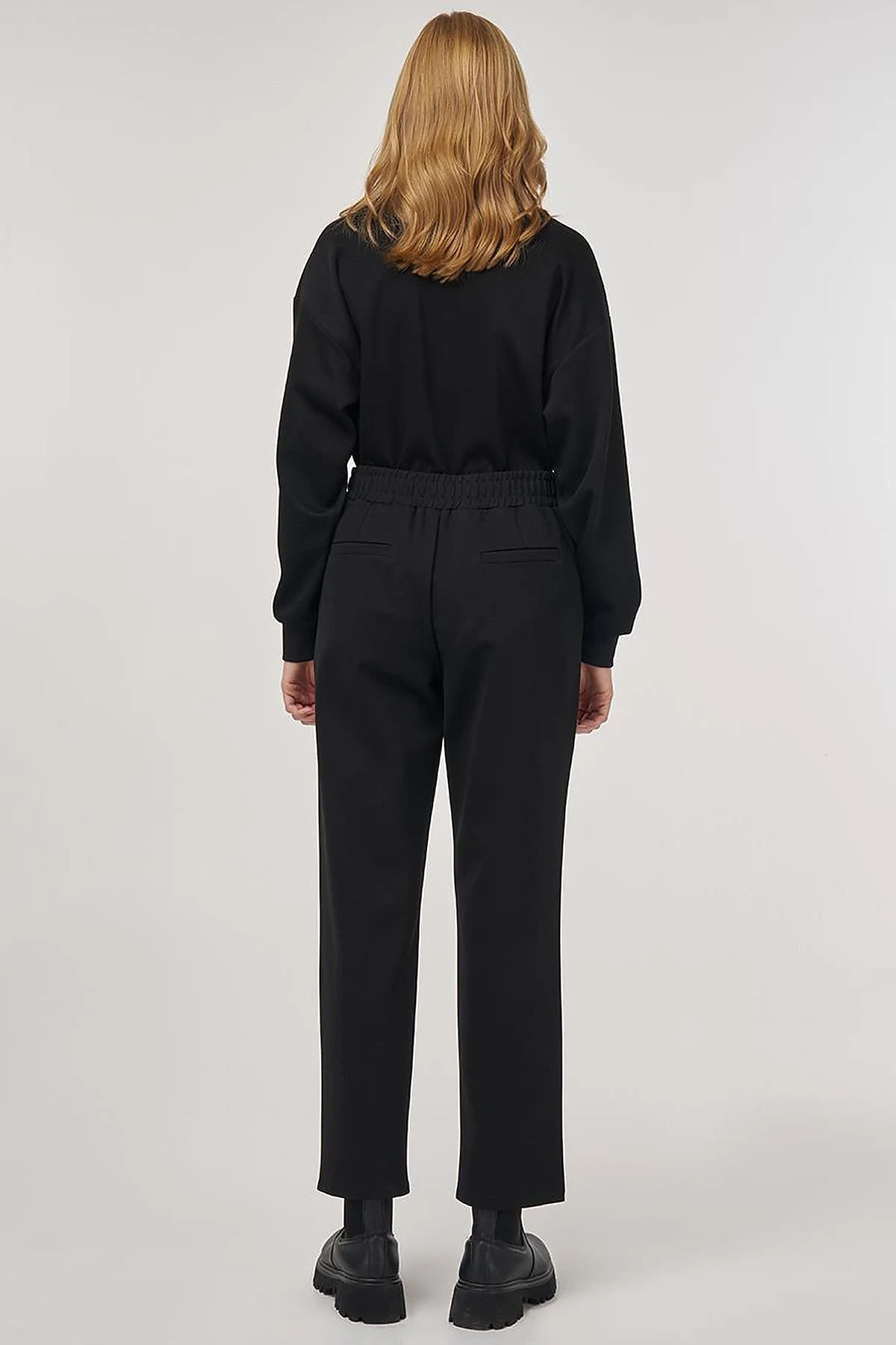 Metal-Buckled Straight-Leg Pants Black