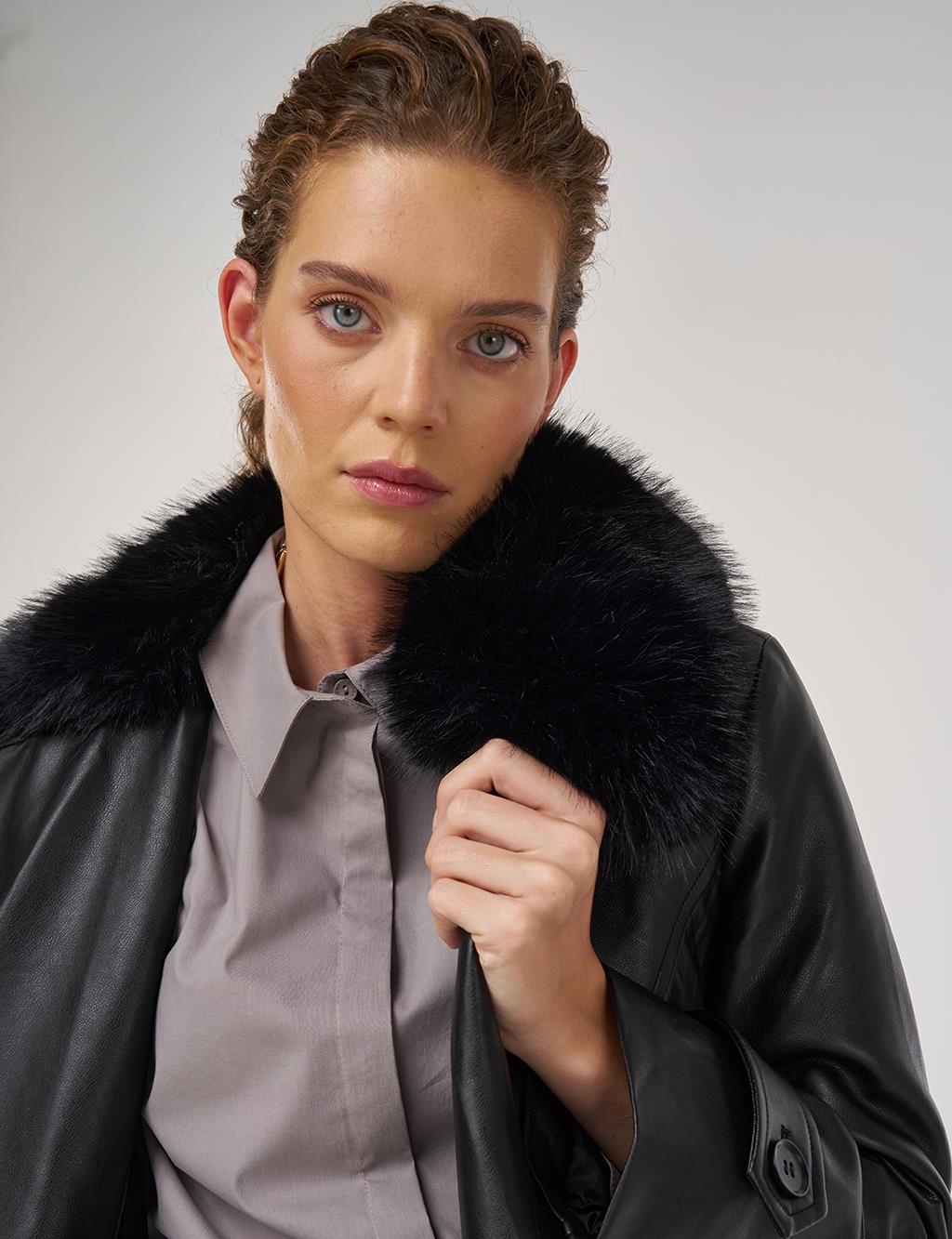 Suni Kürklü Deri Kaban Siyah 