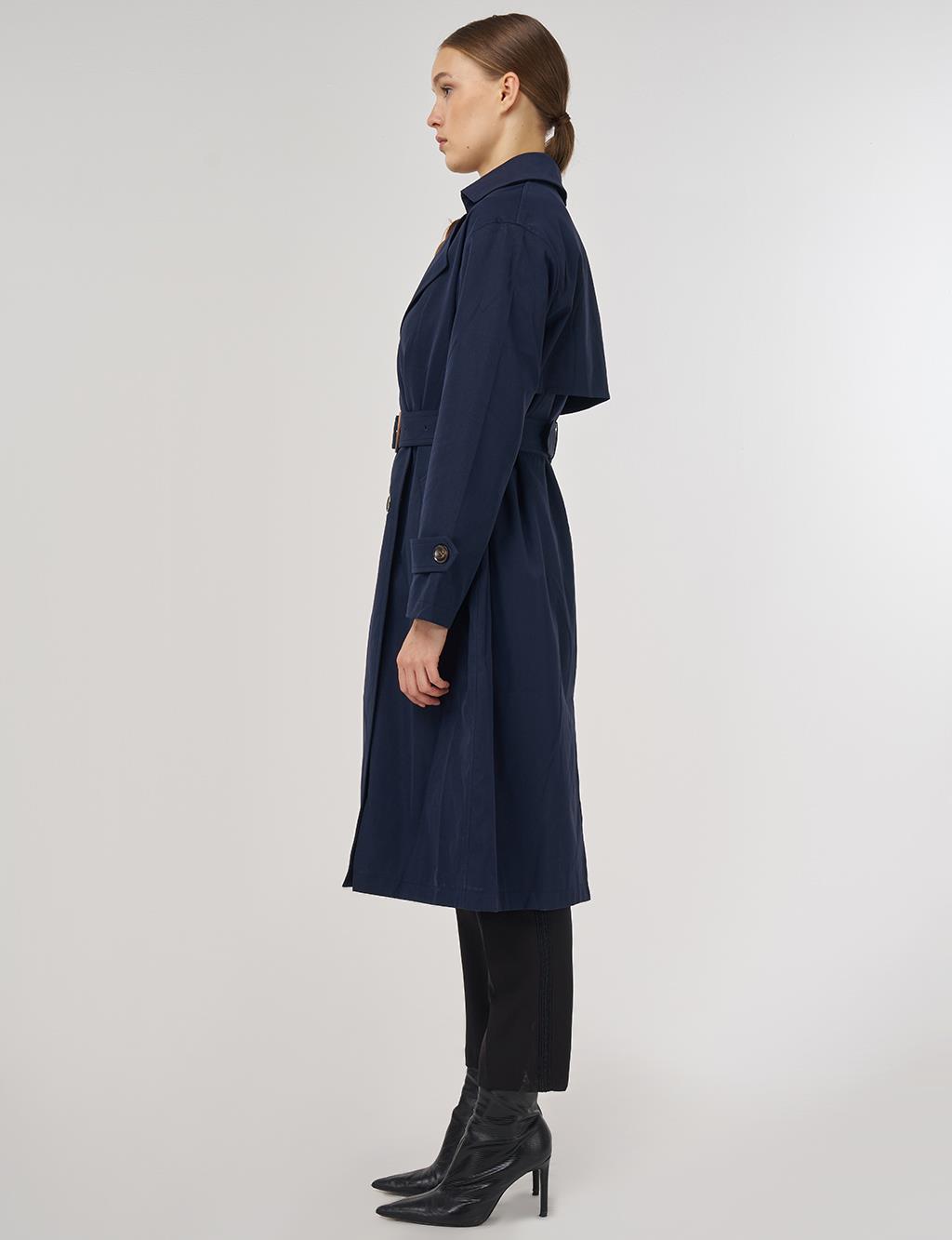 Men's Collar Trench Coat Navy 