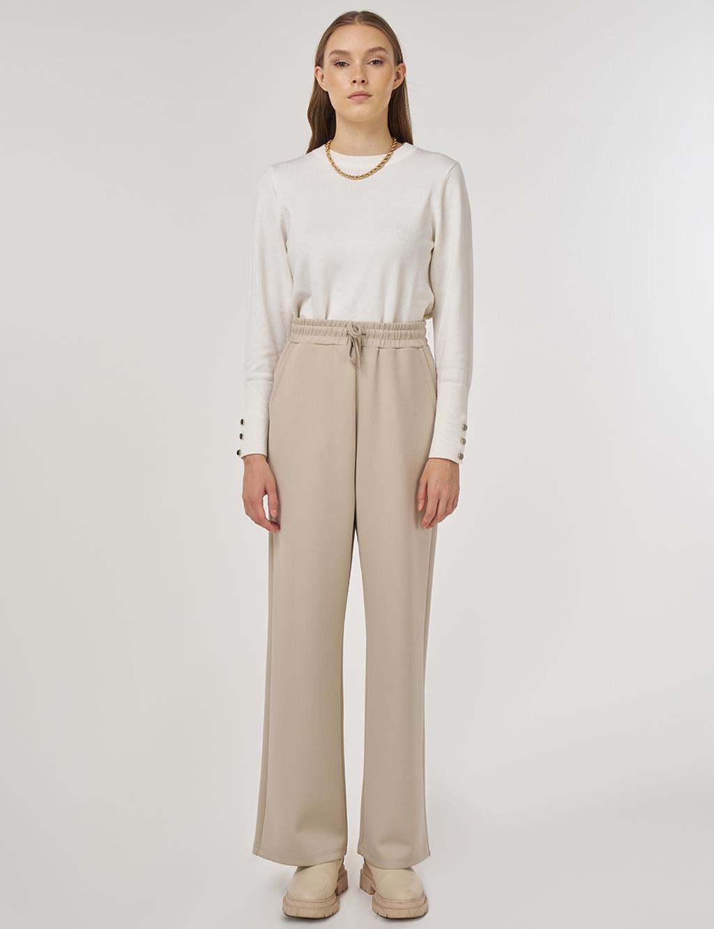 Drawstring Relaxed-Fit Pants Stone