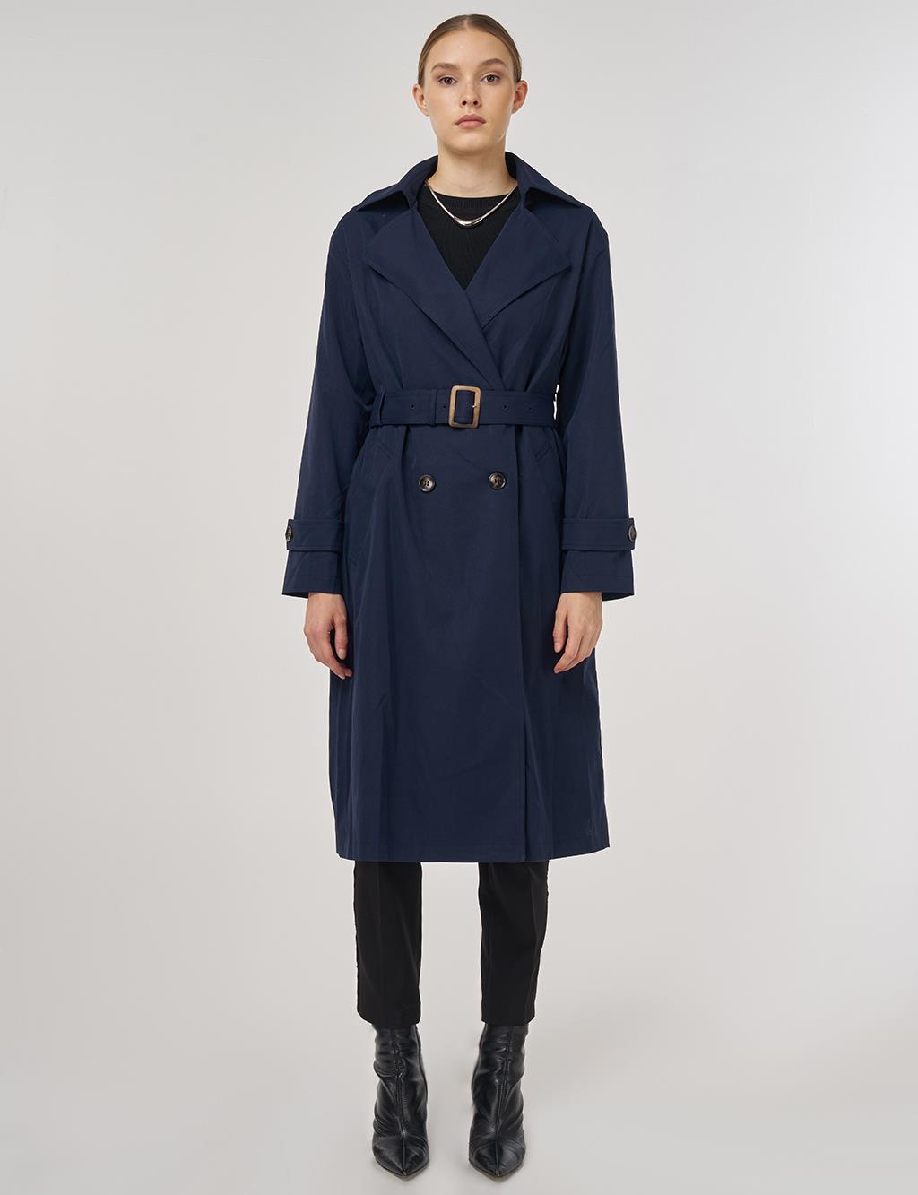 Men's Collar Trench Coat Navy 