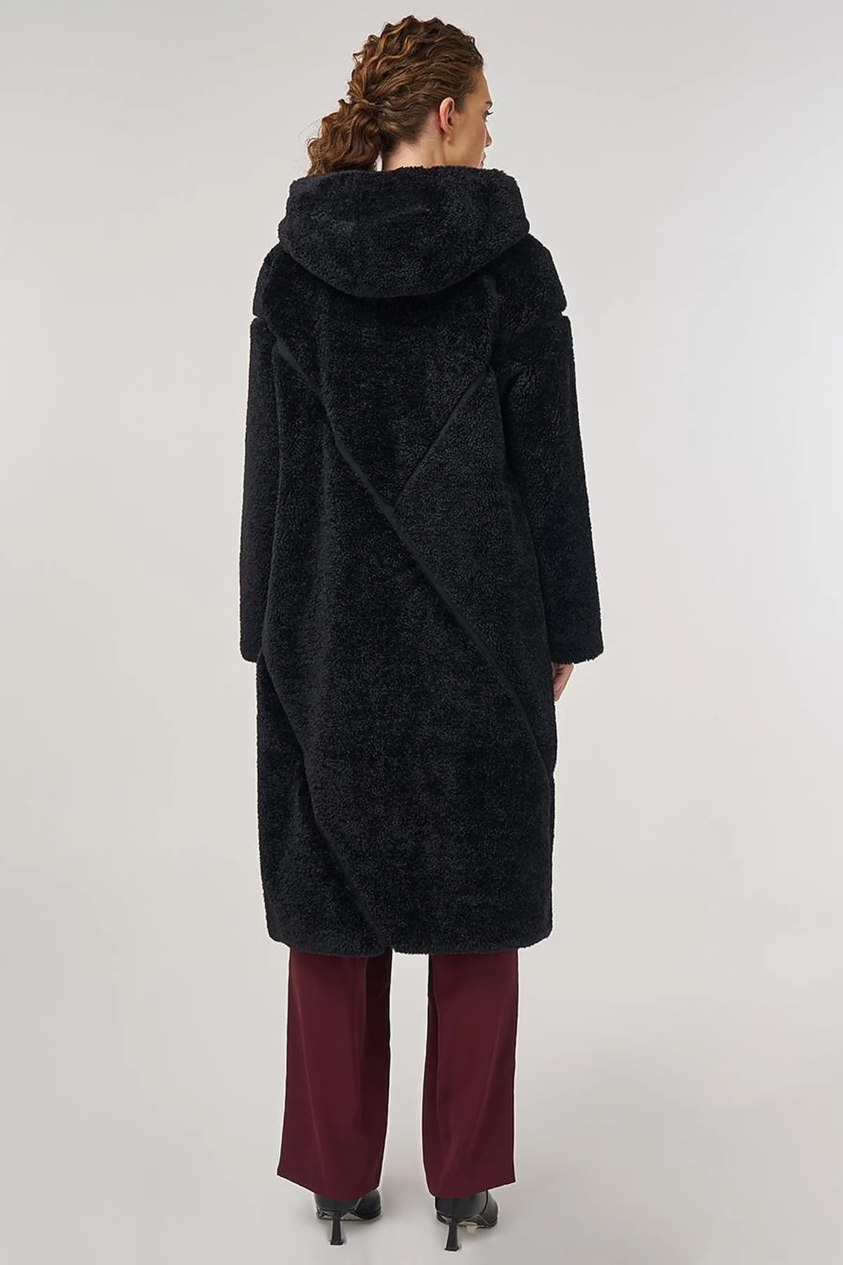 Double-Sided Plush Coat Black