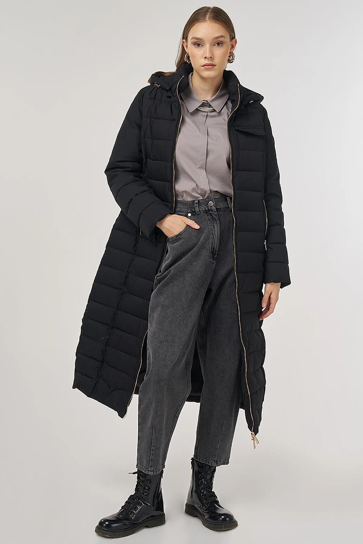 Hooded Anorak Jacket Black