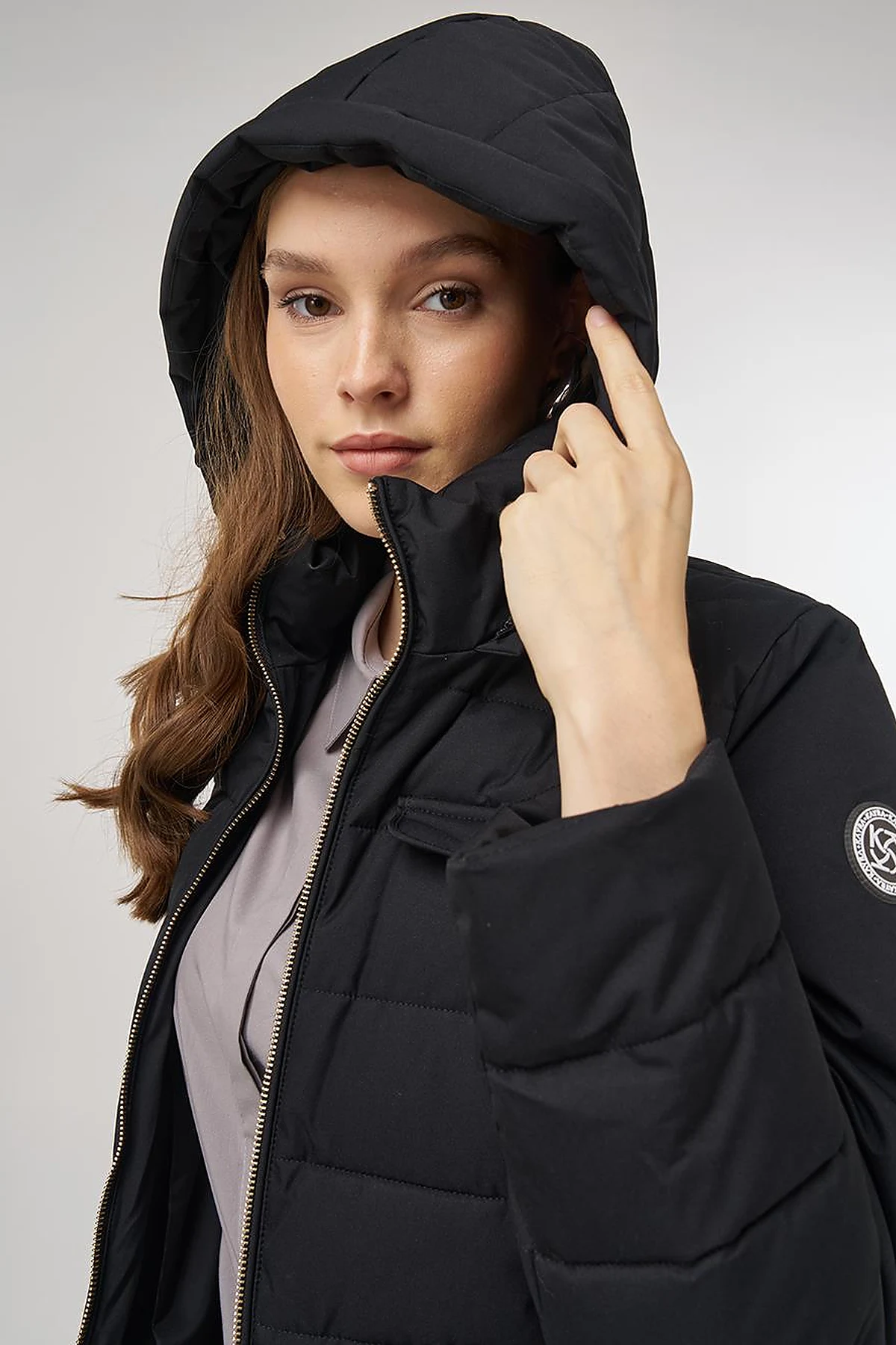 Hooded Anorak Jacket Black