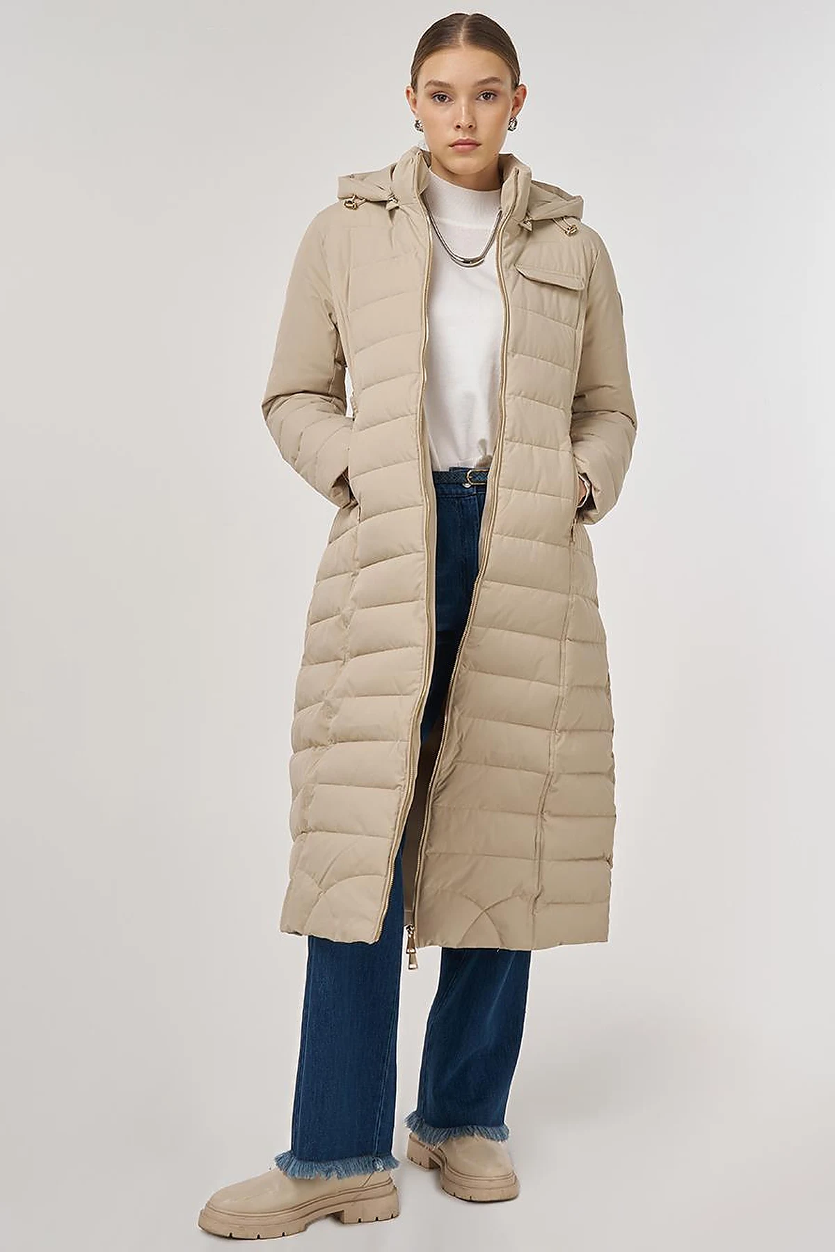 Kapüşonlu Anorak Mont Taş