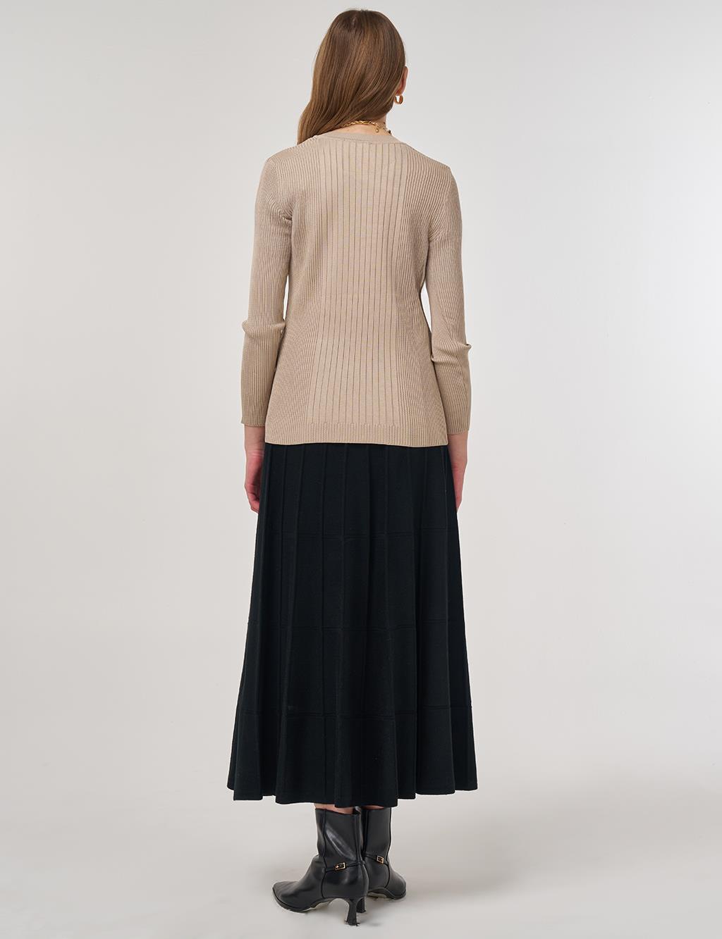 Crew Neck Knit Sweater Dark Stone 