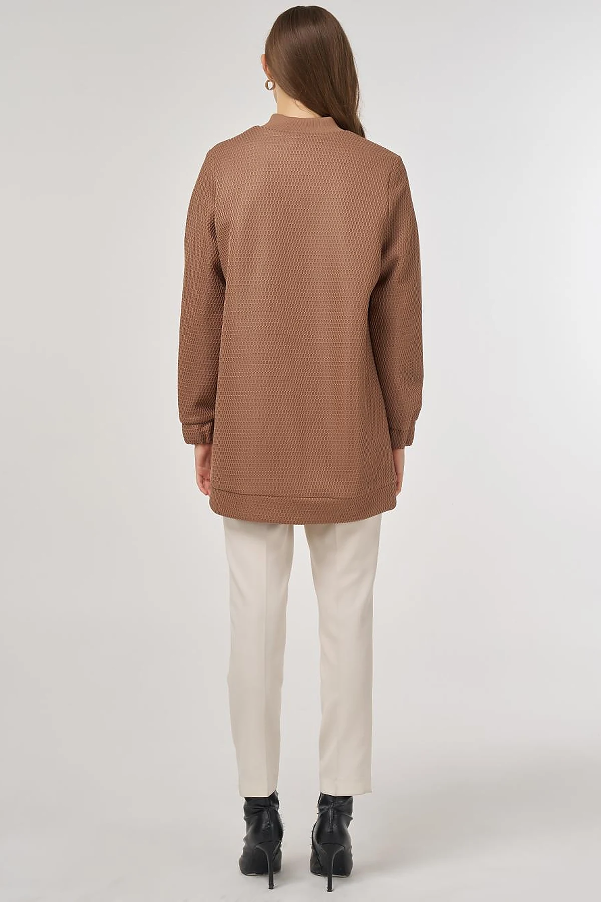 Mesh-Layered Bomber Jacket Mink 