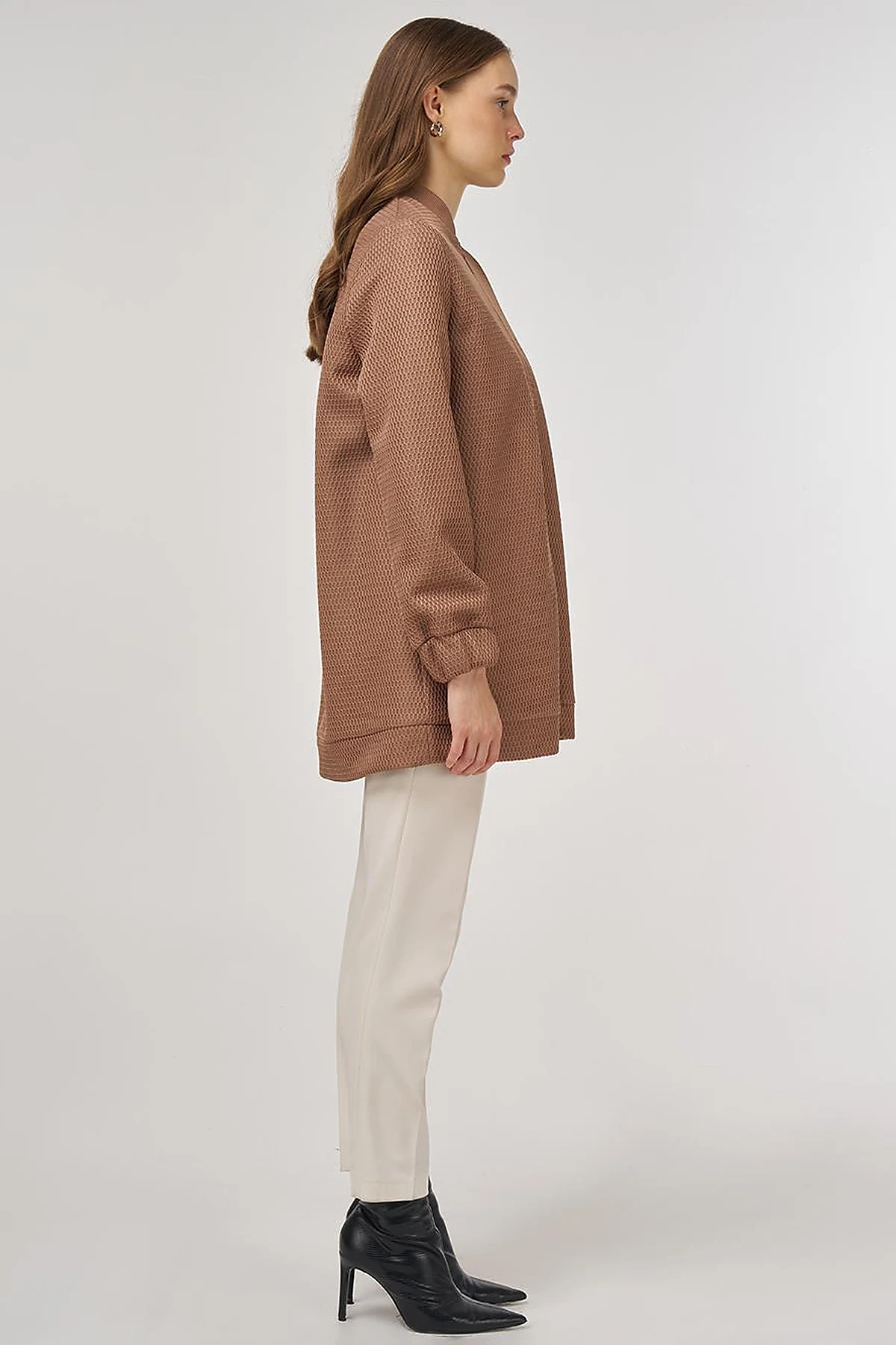 Mesh-Layered Bomber Jacket Mink 