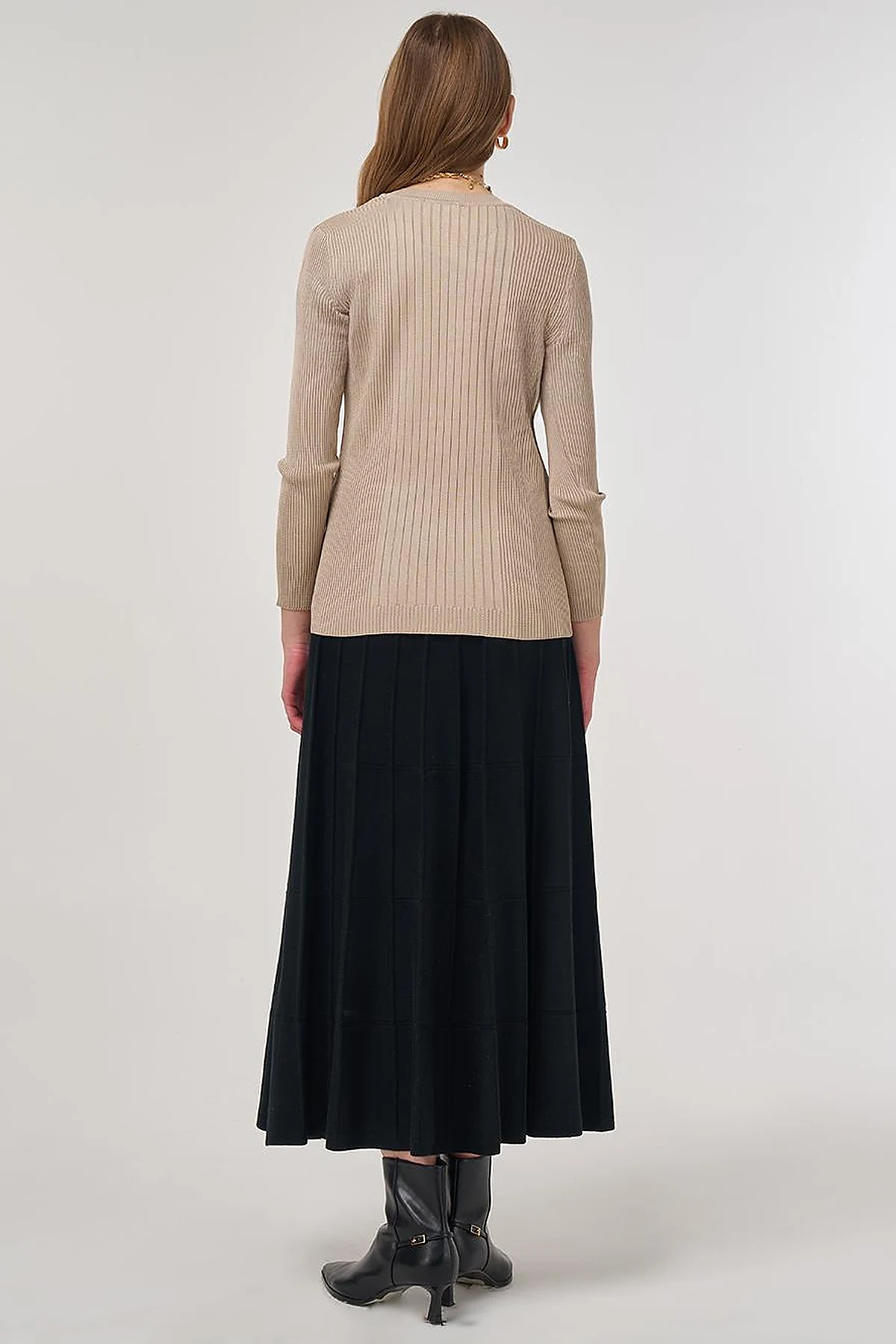 Crew Neck Knit Sweater Dark Stone 