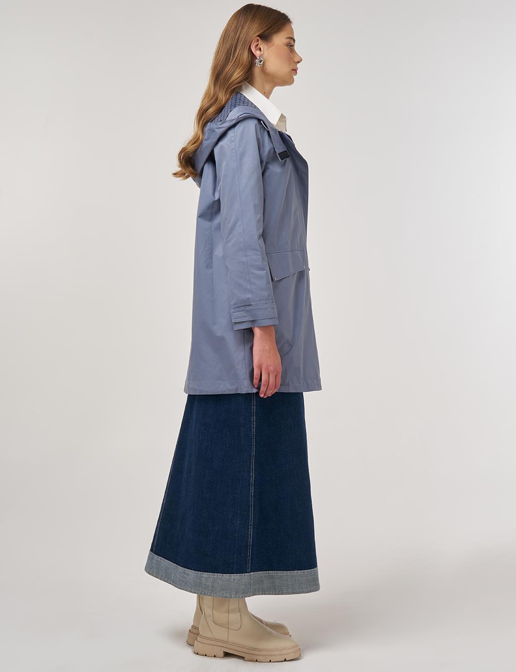 Hooded Short Trench Coat Anthracite