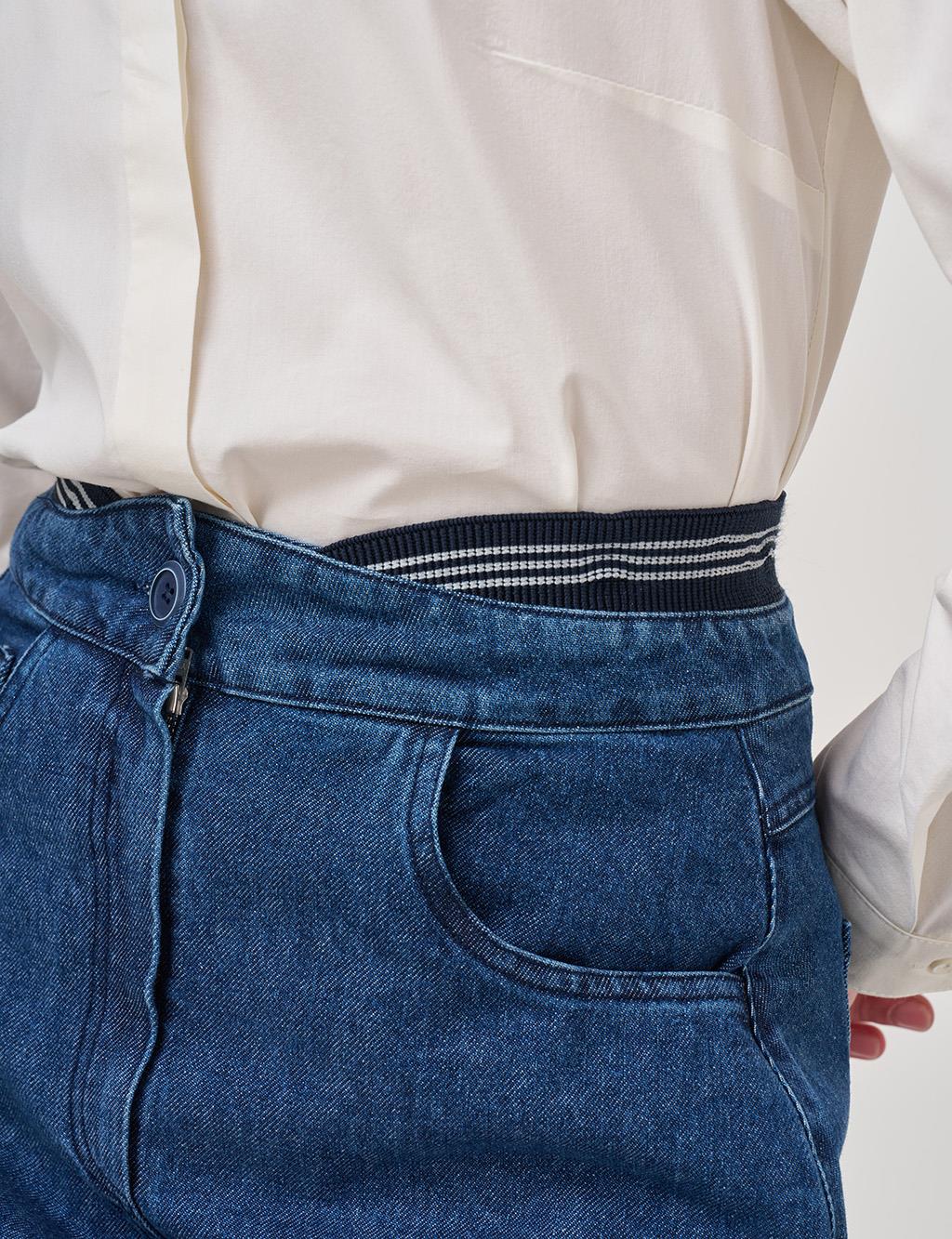 Waistband Denim Skirt Indigo