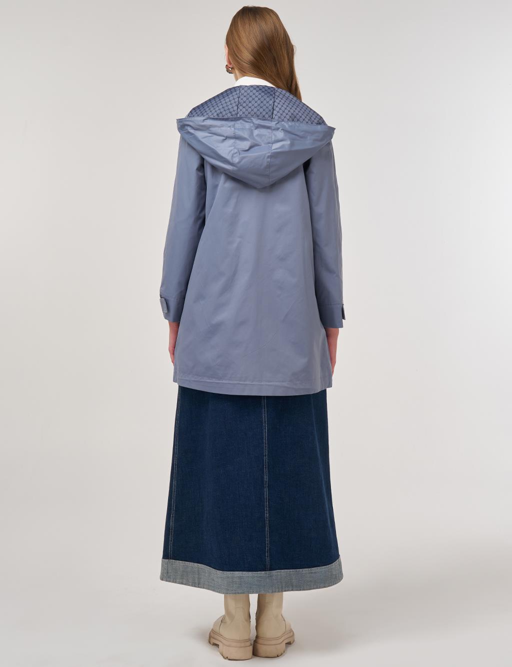 Hooded Short Trench Coat Anthracite