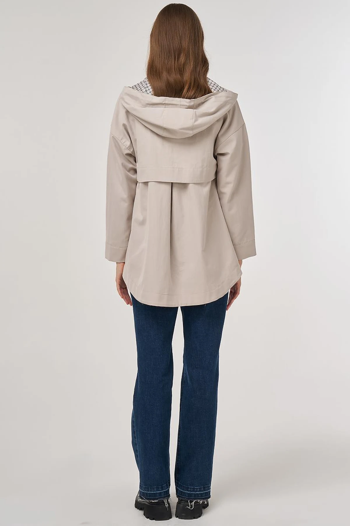 Buttoned Short Trench Coat Stone 