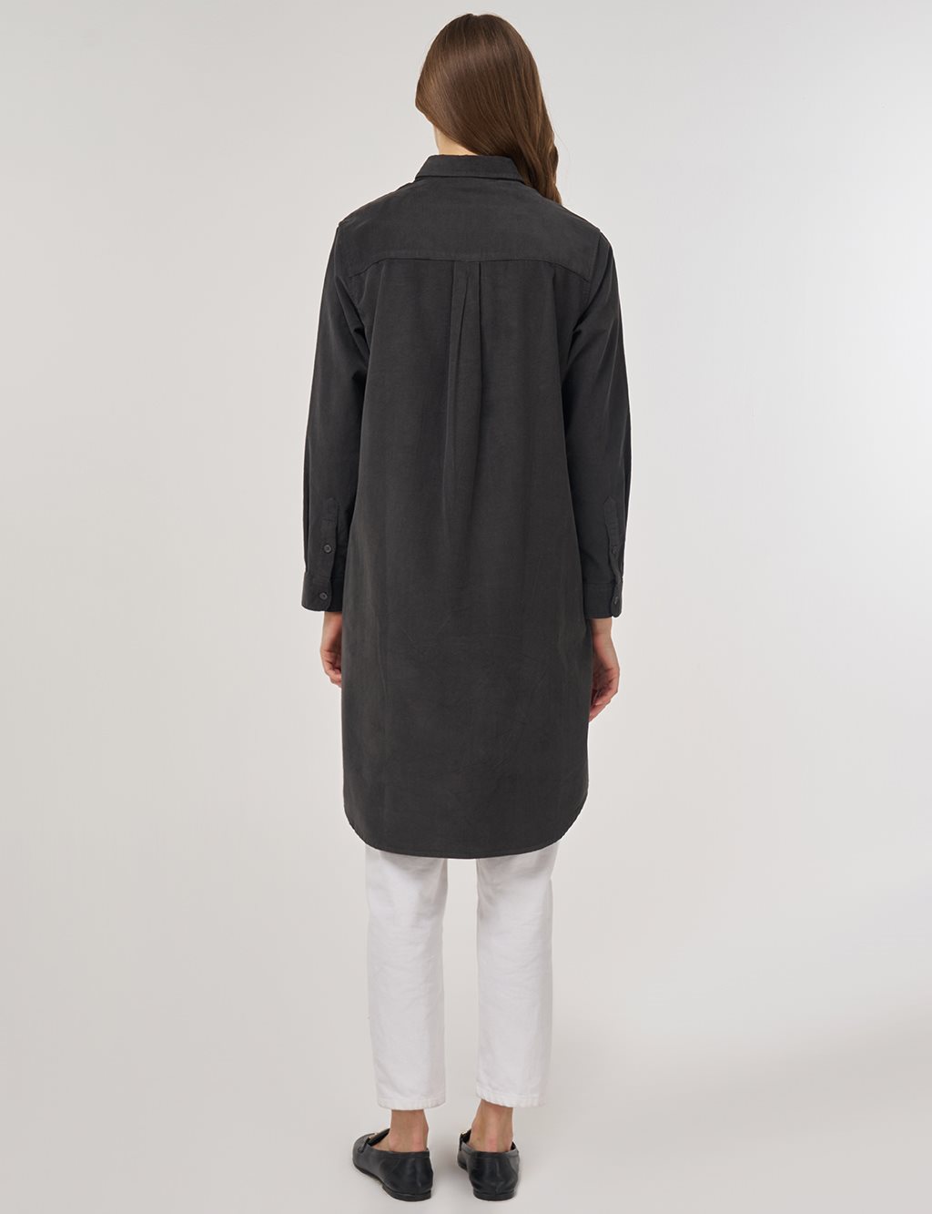 Relaxed-Fit Velvet Tunic Anthracite