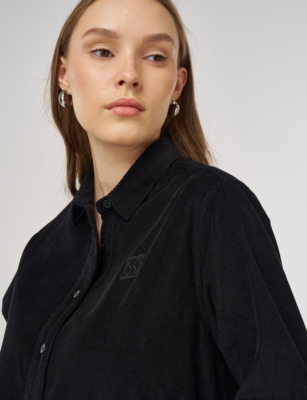 Relaxed-Fit Velvet Tunic Black