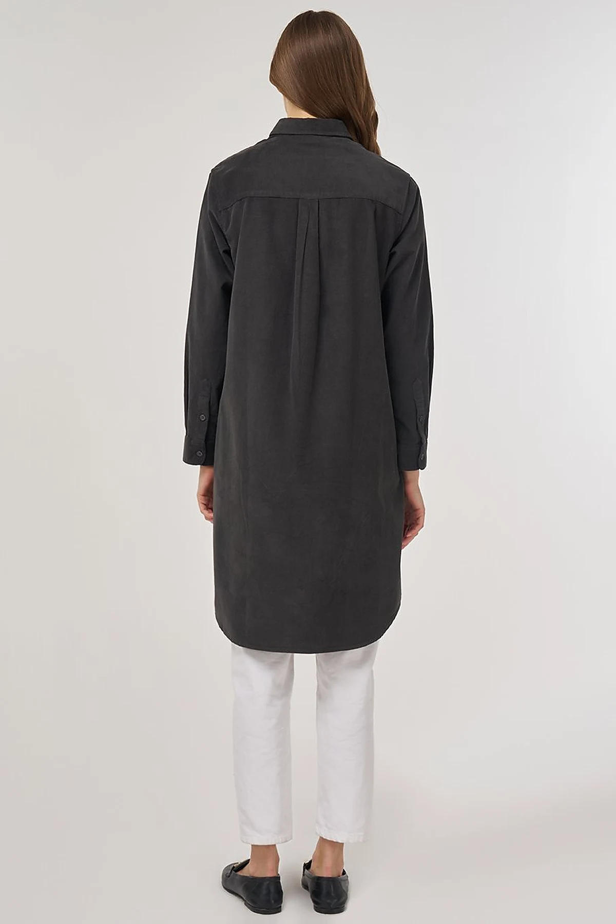 Relaxed-Fit Velvet Tunic Anthracite