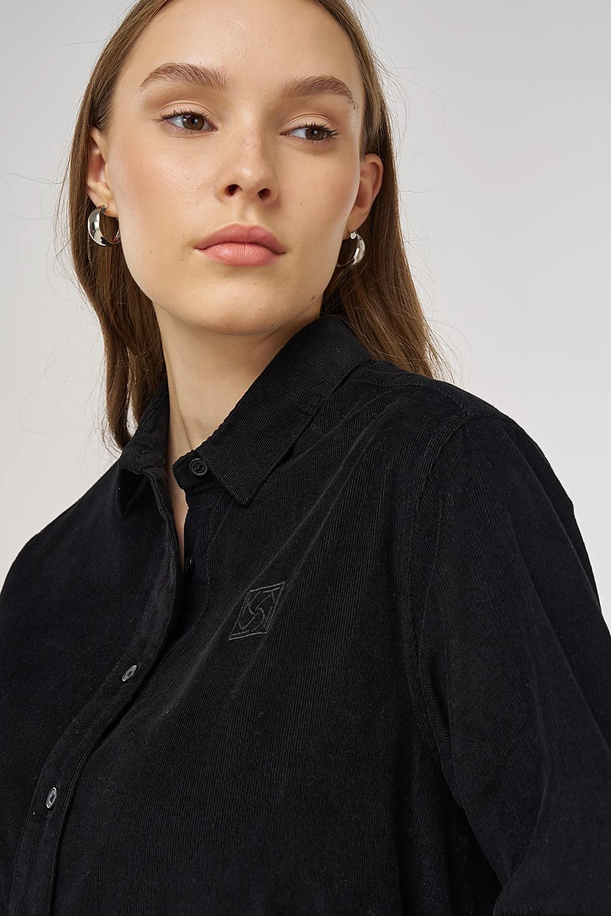 Relaxed-Fit Velvet Tunic Black