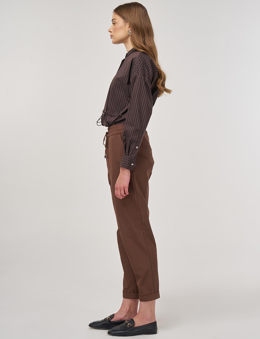 Double Cuff Carrot Cut Pants Cocoa 