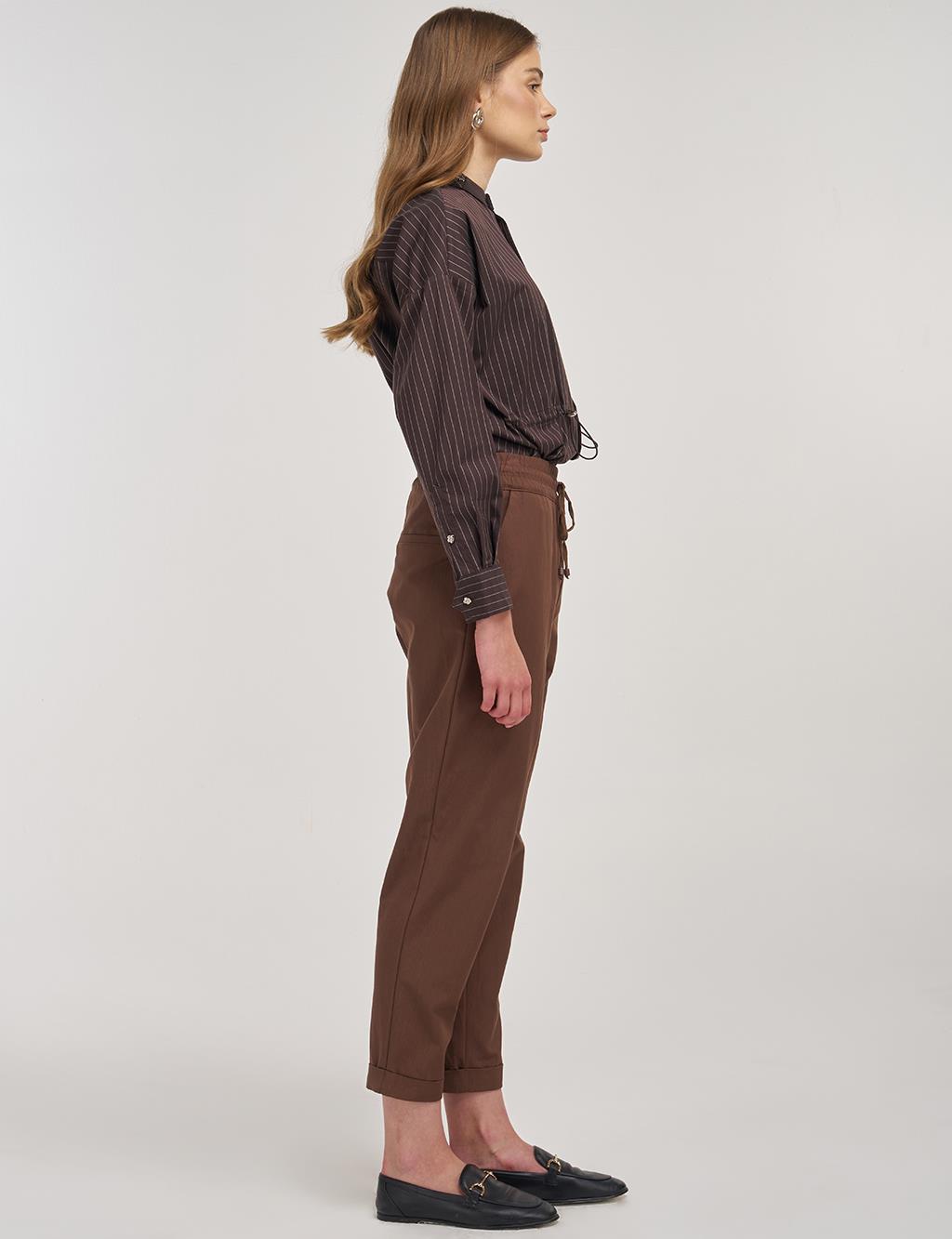 Double Cuff Carrot Cut Pants Cocoa 