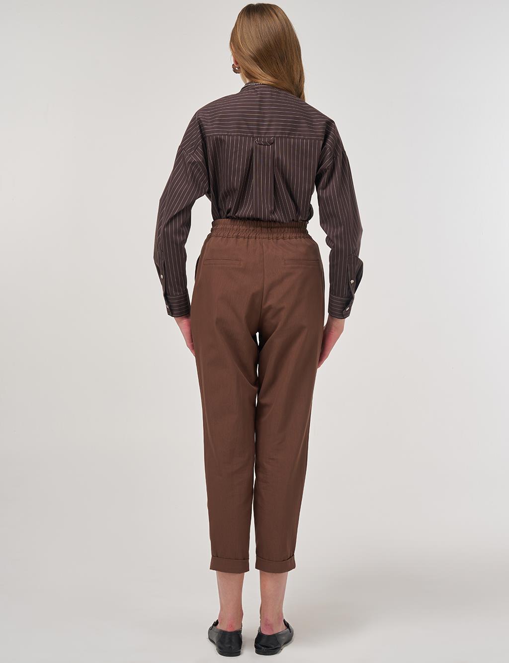 Double Cuff Carrot Cut Pants Cocoa 