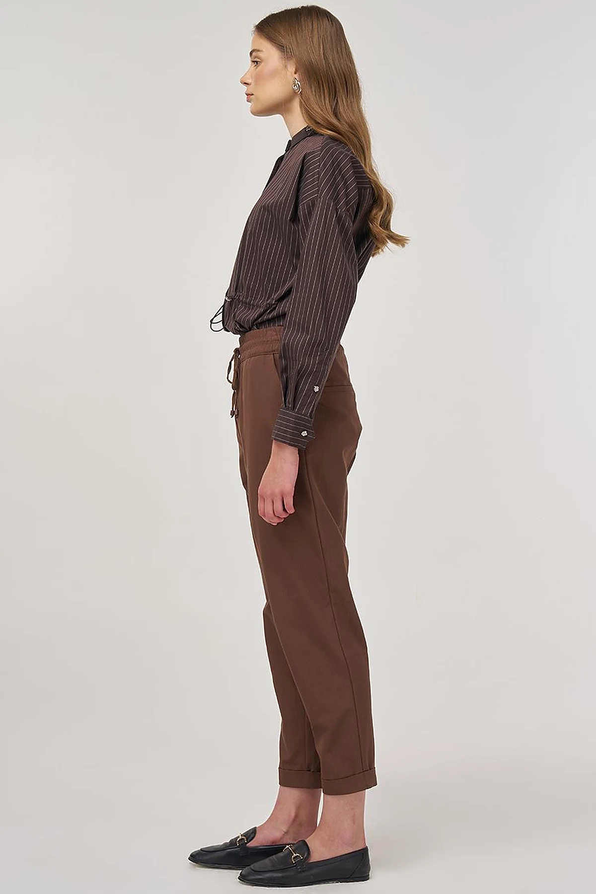 Double Cuff Carrot Cut Pants Cocoa 