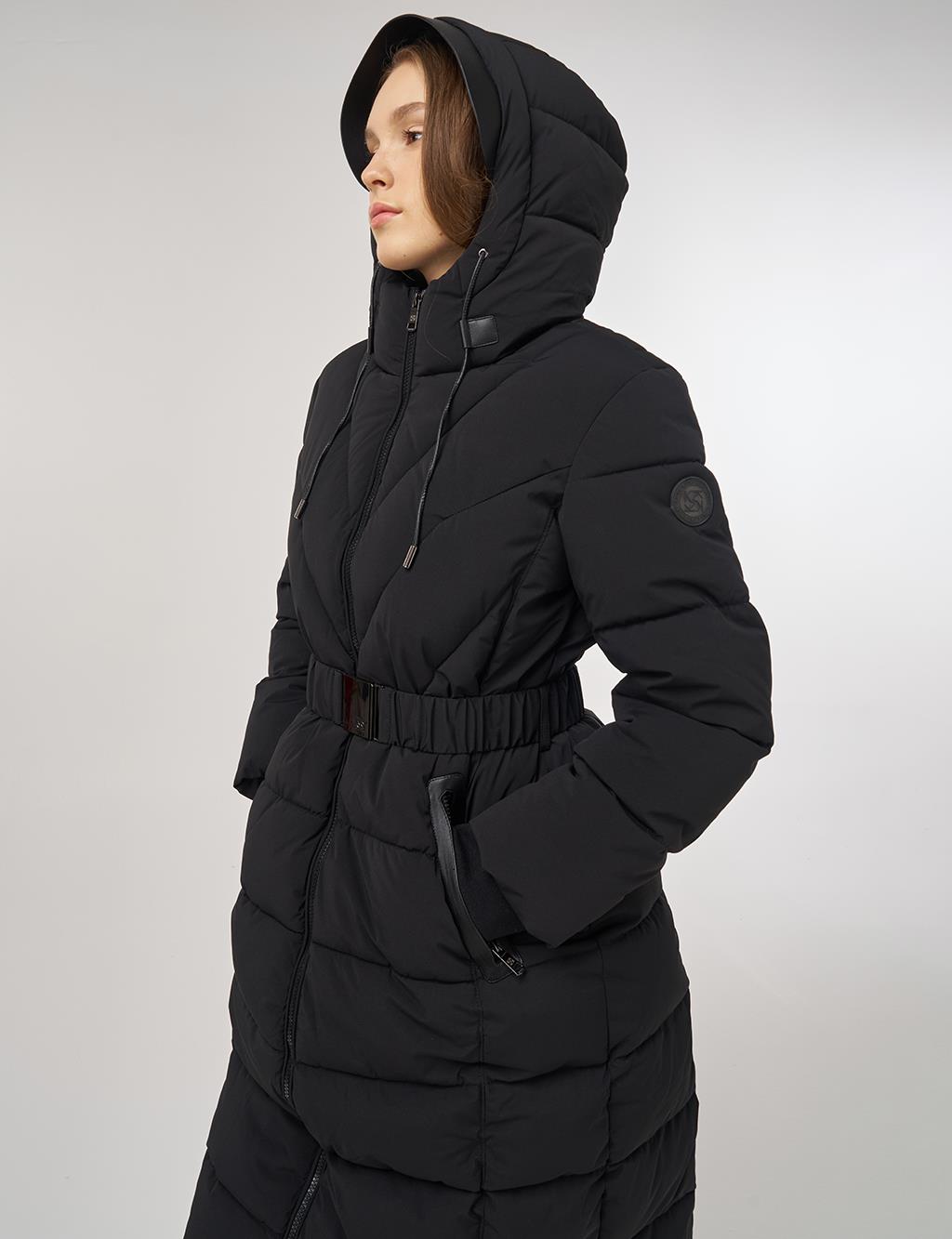 Kapüşon Detaylı Anorak Mont Siyah 