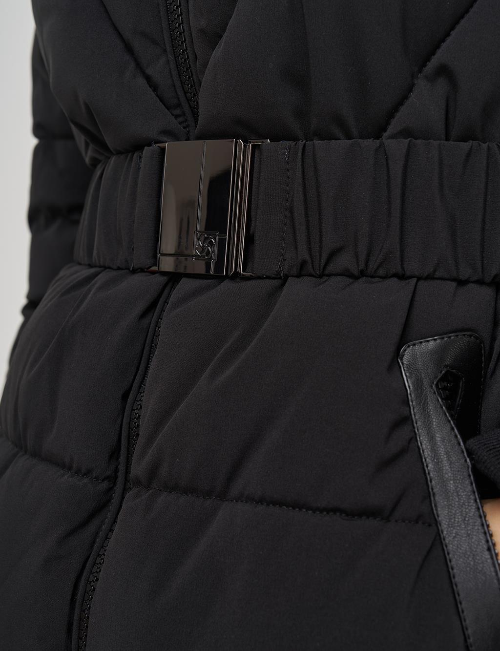 Kapüşon Detaylı Anorak Mont Siyah 